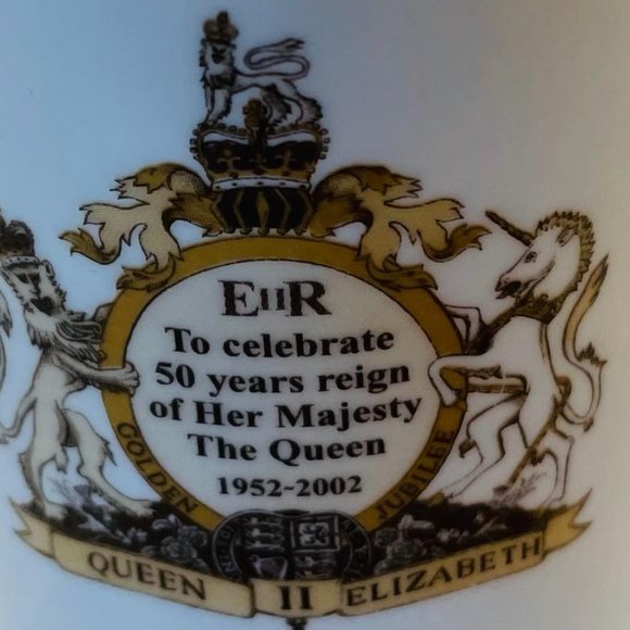 Lane End Pottery Queen Elizabeth 50 Years Reign ER Fine Bone China England Cup - Picture 3 of 9